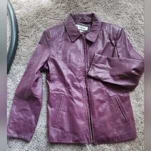Vintage Purple LA-Rose Leather Jacket Blazer, Size Large